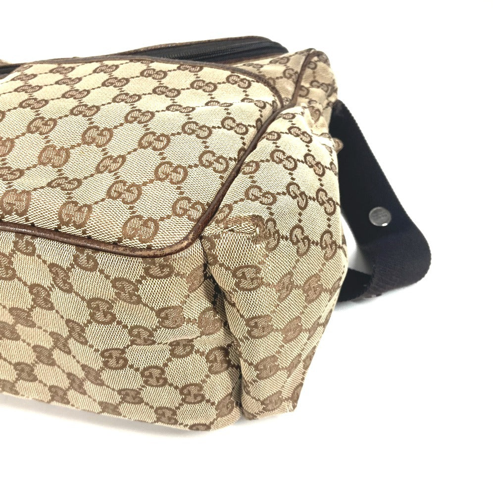 GUCCI Shoulder Bag 123326 GG canvas / leather beige GG Mother's Bag Women Used Authentic