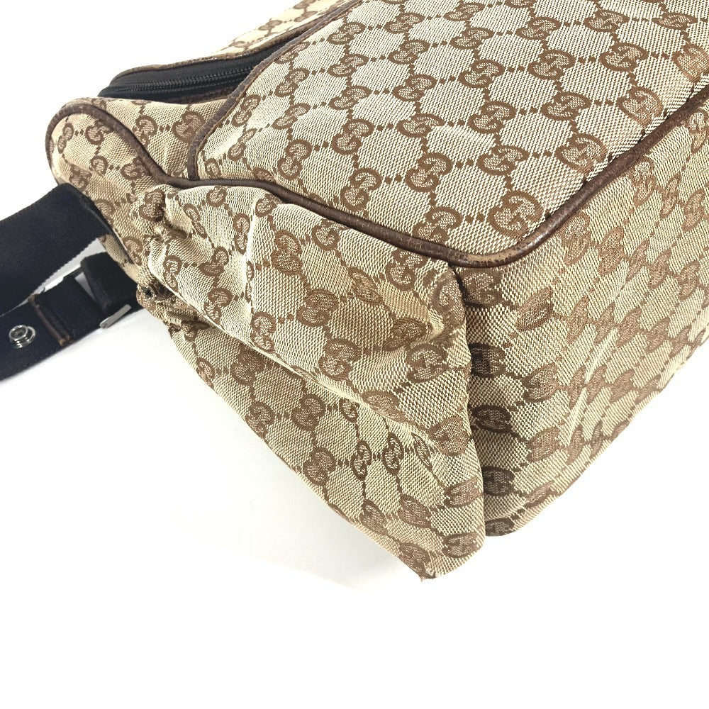 GUCCI Shoulder Bag 123326 GG canvas / leather beige GG Mother's Bag Women Used Authentic