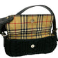 BURBERRY Shoulder Bag Wool, Leather black Nova Check Women Used Authentic