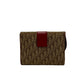 Dior Bifold Wallet Canvas, Leather Brown Trotter Pattern logo Metal saddle Women Used Authentic