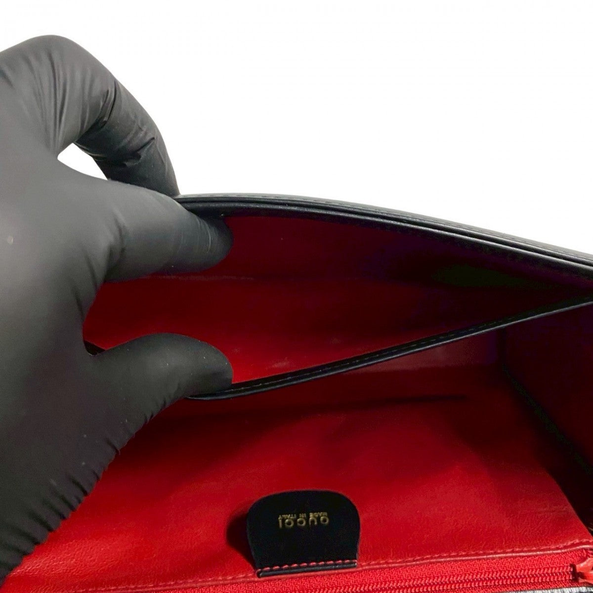 GUCCI Shoulder Bag Leather, Calfskin black Ready lock Women Used Authentic