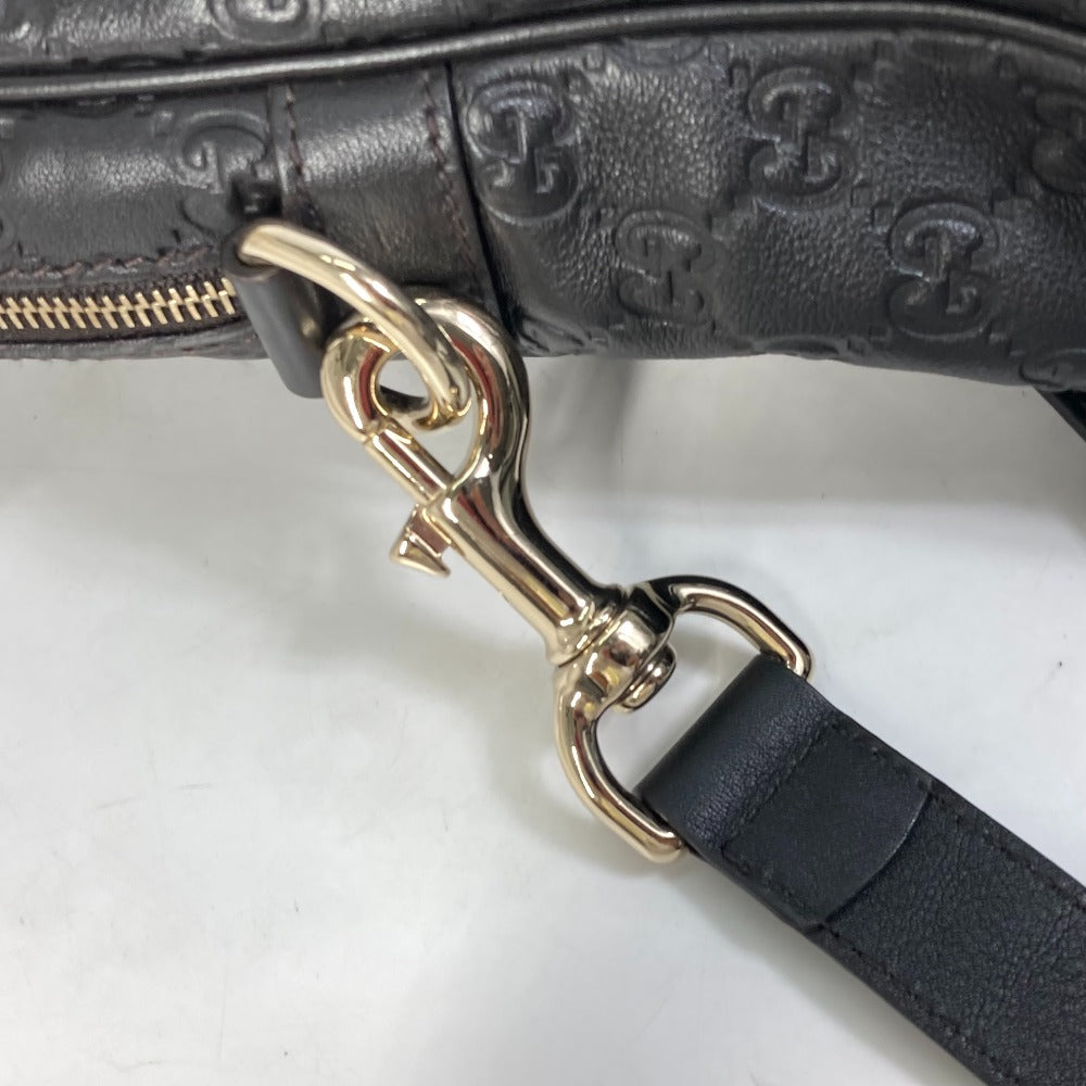 GUCCI Business bag 208463 leather Dark brown Tote Bag handbag Guccisima GG mens Used Authentic
