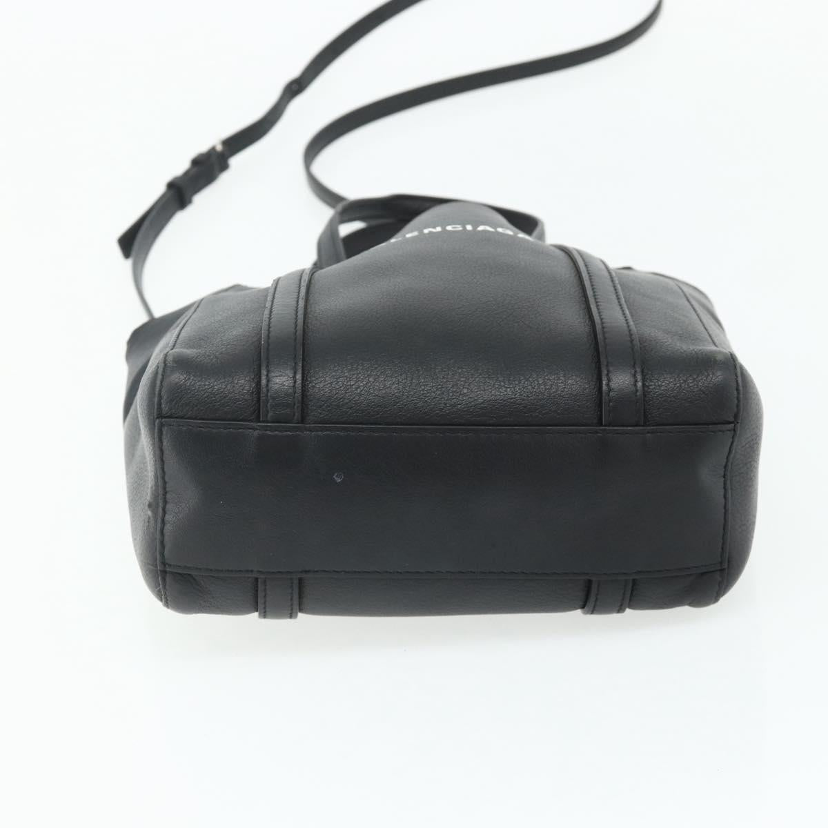 BALENCIAGA Two Way Mini Tote Bag Black Silver