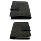 CELINE Bifold Wallet Leather, PVC black Macadam Blason Triomphe Pattern Women Used Authentic