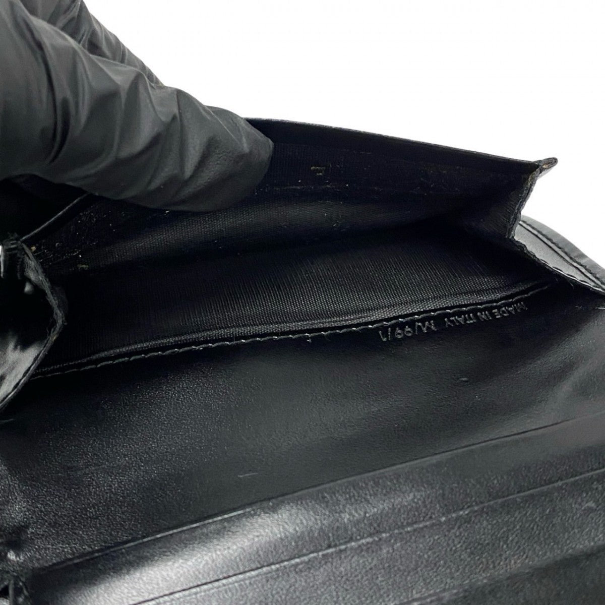 CELINE Bifold Wallet Leather, PVC black Macadam Blason Triomphe Pattern Women Used Authentic