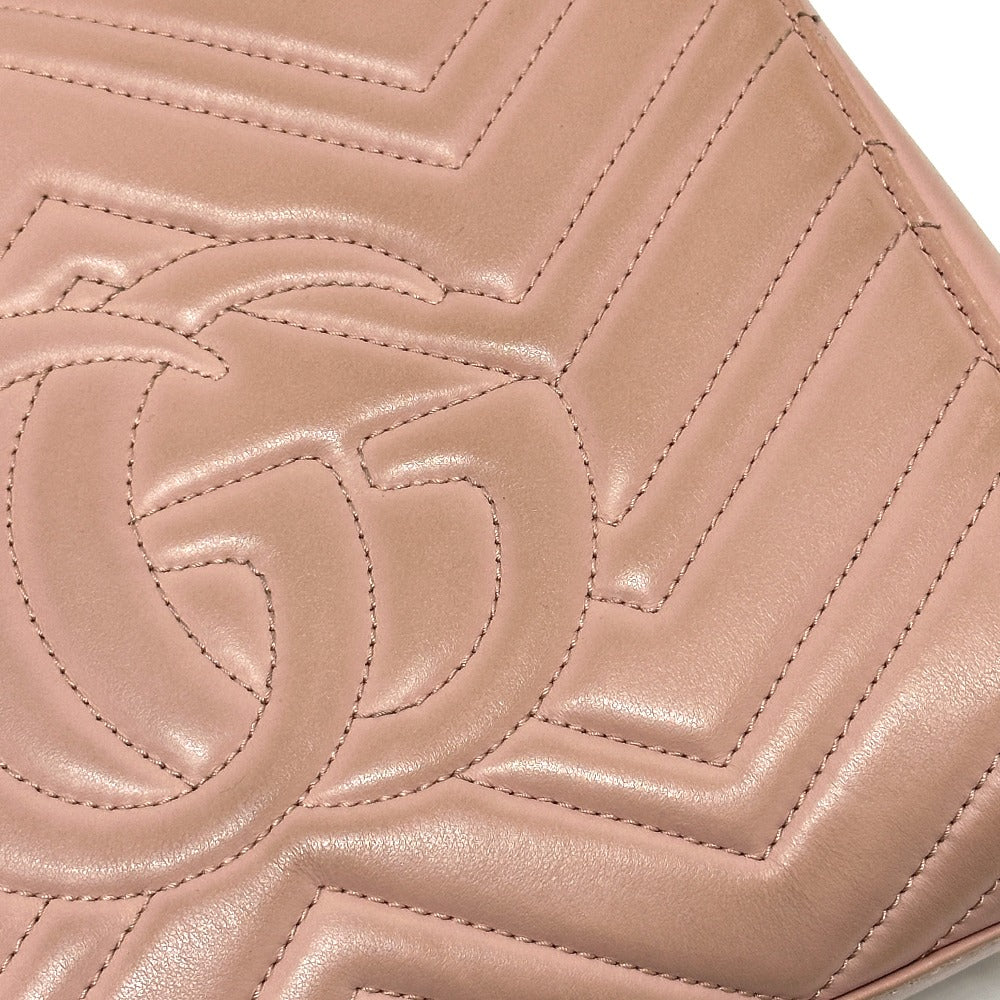 GUCCI Handbag 448054 leather pink GG Marmont Women Used Authentic