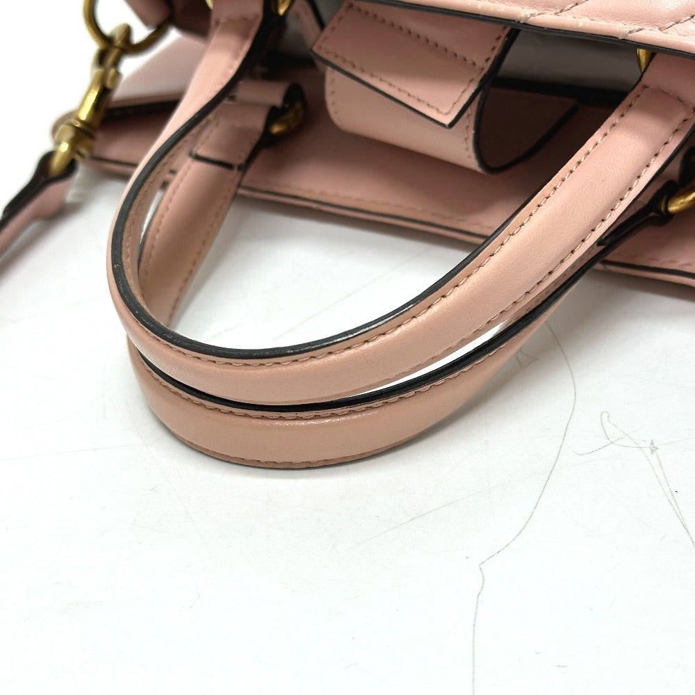 GUCCI Handbag 448054 leather pink GG Marmont Women Used Authentic