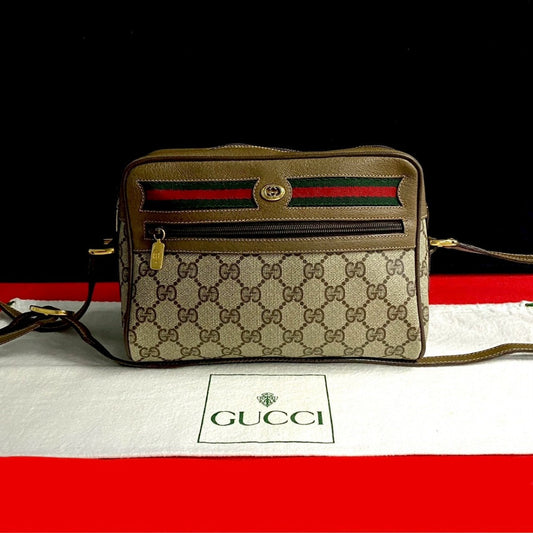 GUCCI Shoulder Bag leather Brown Sherry line