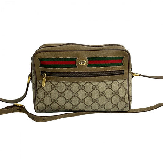 GUCCI Shoulder Bag leather Brown Sherry line