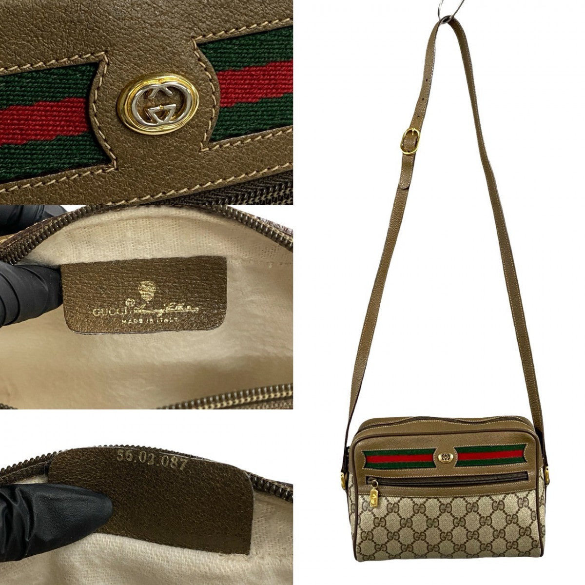 GUCCI Shoulder Bag leather Brown Sherry line