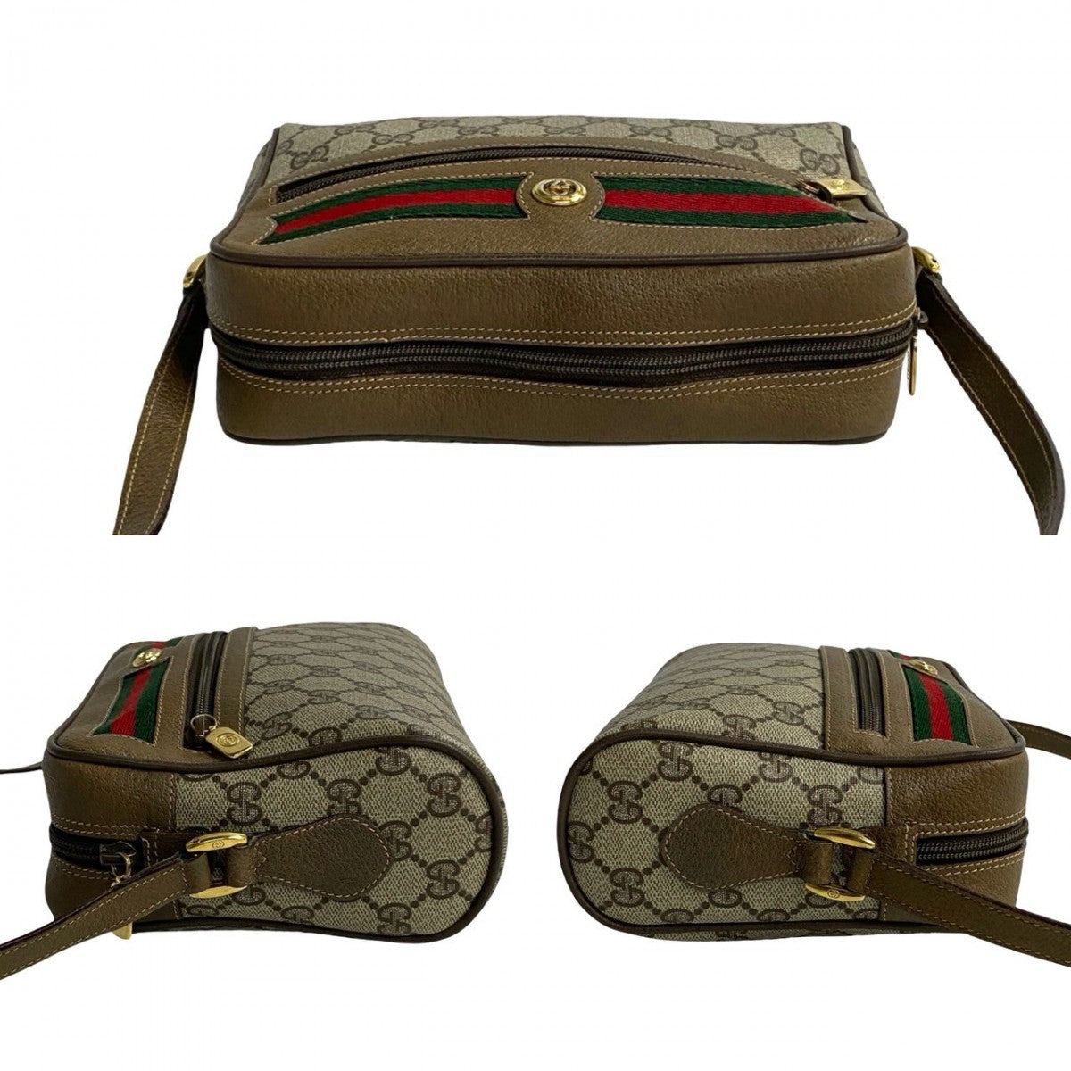 GUCCI Shoulder Bag leather Brown Sherry line