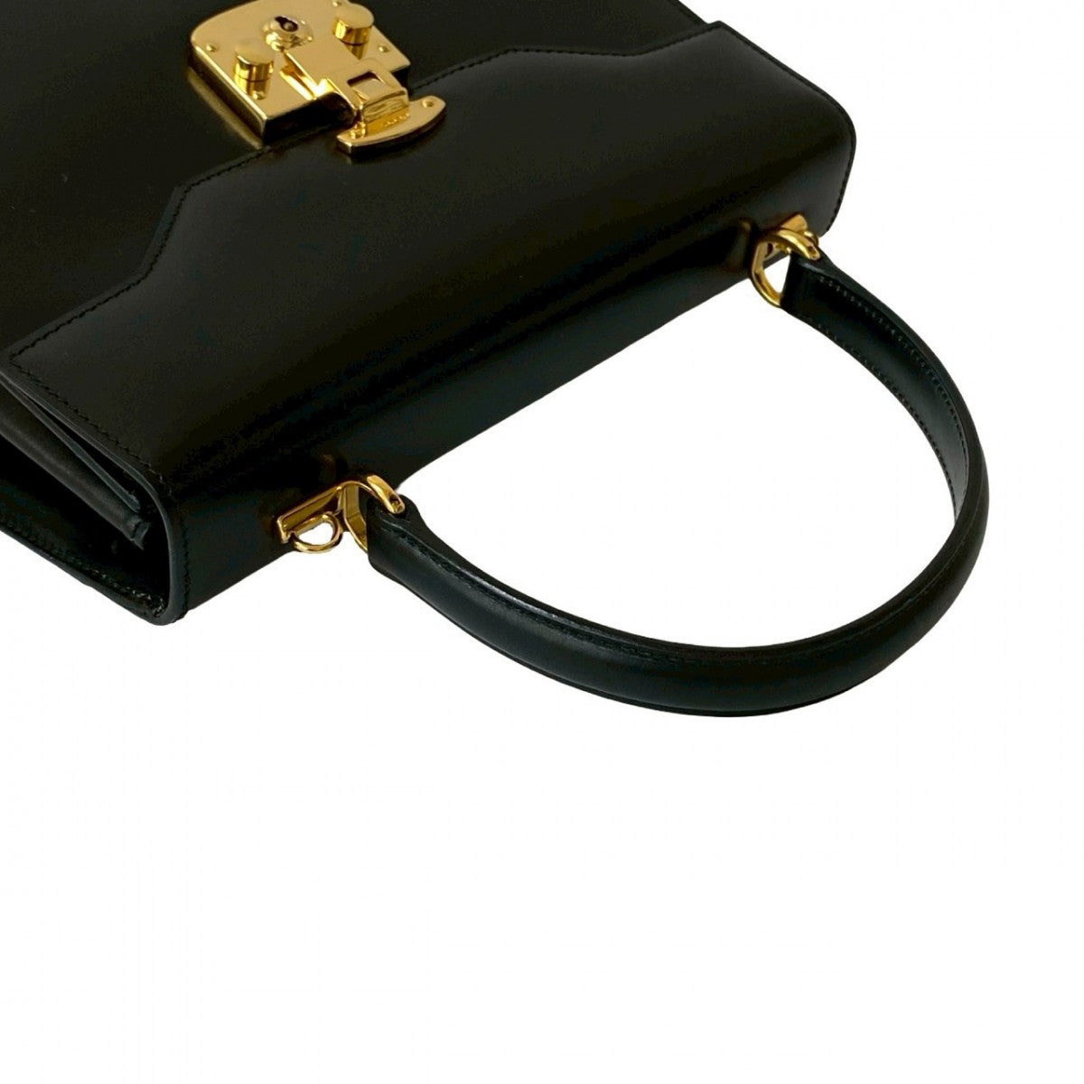 GUCCI Handbag Calfskin, Leather black Lady Rock logo Metal Women Used Authentic
