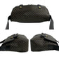 CELINE Shoulder Bag Leather, PVC black Macadam Blason Triomphe Pattern Women Used Authentic