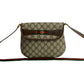GUCCI Shoulder Bag Leather, PVC Brown GG logo Pattern Sherry line Women Used Authentic