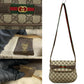 GUCCI Shoulder Bag Leather, PVC Brown GG logo Pattern Sherry line Women Used Authentic
