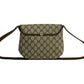 GUCCI Shoulder Bag Leather, PVC Brown GG logo Pattern Sherry line Women Used Authentic