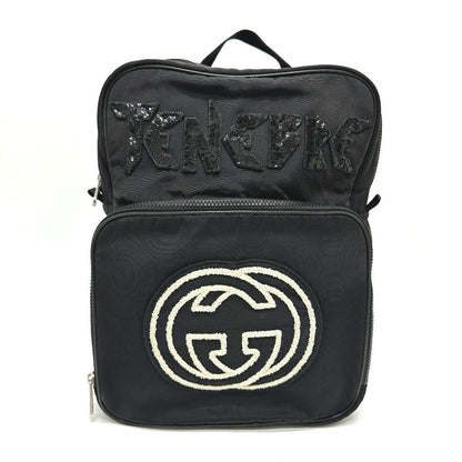 GUCCI Backpack 536724 canvas black Sequined logo interlocking G