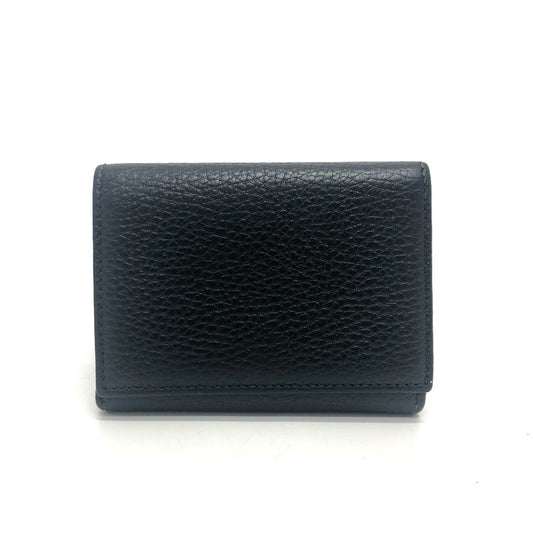 GUCCI Trifold wallet 474746 leather black GG Marmont Compact Wallet