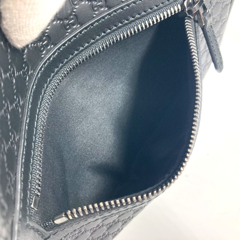 GUCCI business bag 419775 Sima leather black Micro Guccisima GG unisex(Unisex) Used Authentic