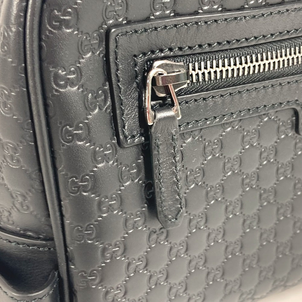 GUCCI business bag 419775 Sima leather black Micro Guccisima GG unisex(Unisex) Used Authentic
