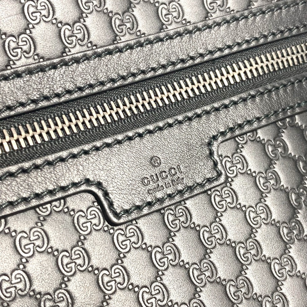 GUCCI business bag 419775 Sima leather black Micro Guccisima GG unisex(Unisex) Used Authentic