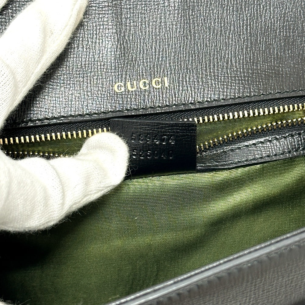 GUCCI Shoulder Bag 589474 leather black GG Marmont
