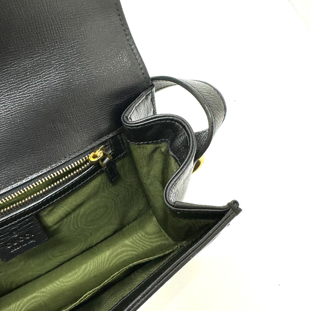 GUCCI Shoulder Bag 589474 leather black GG Marmont