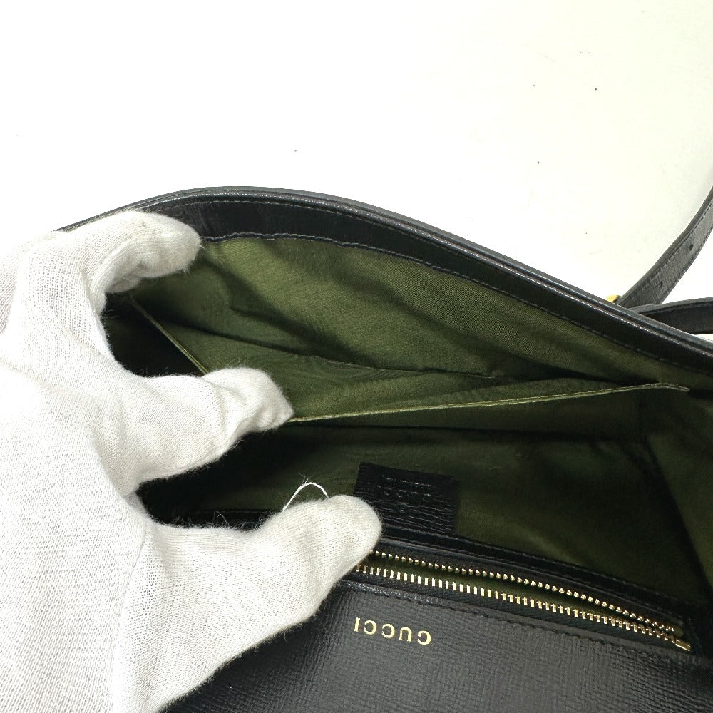 GUCCI Shoulder Bag 589474 leather black GG Marmont