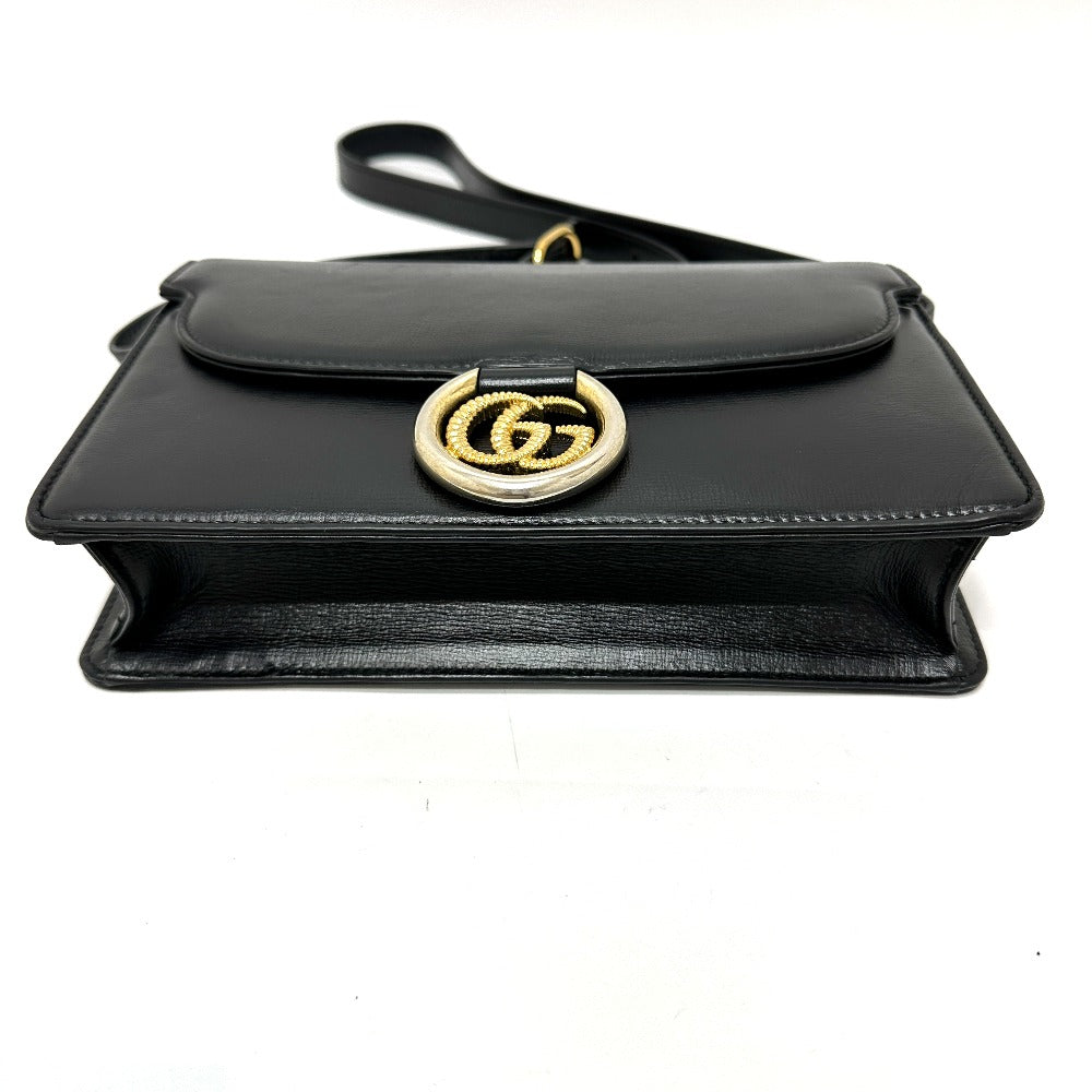 GUCCI Shoulder Bag 589474 leather black GG Marmont