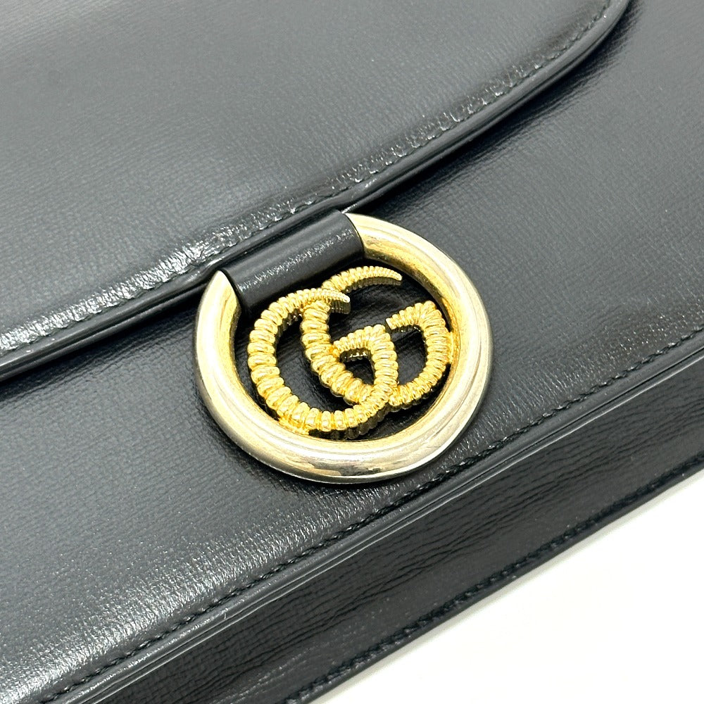 GUCCI Shoulder Bag 589474 leather black GG Marmont
