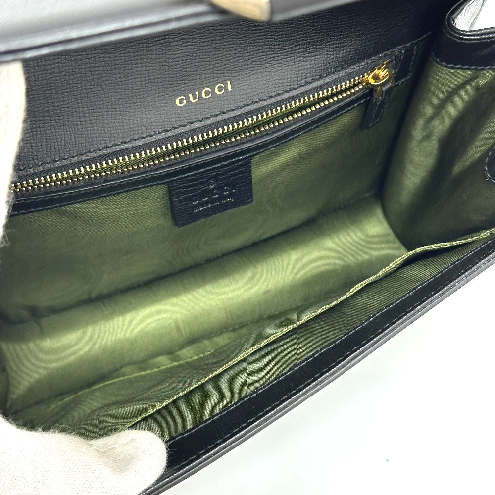 GUCCI Shoulder Bag 589474 leather black GG Marmont