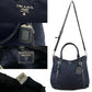 PRADA Shoulder Bag leather Navy
