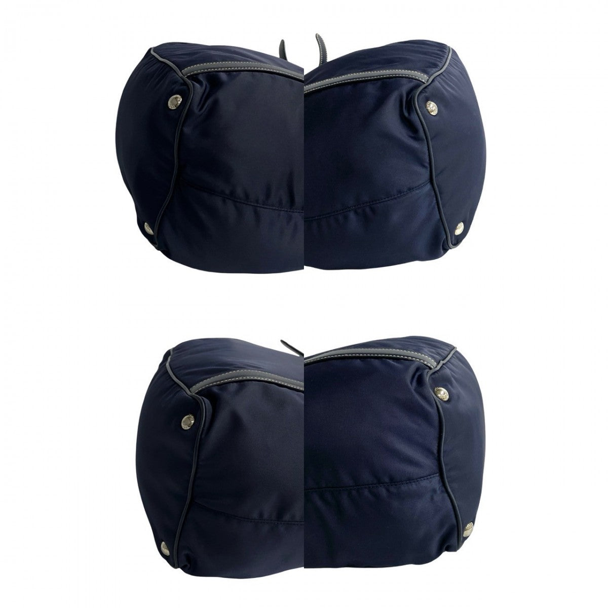 PRADA Shoulder Bag leather Navy