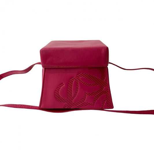 LOEWE Shoulder Bag leather pink Anagram logo Women Used Authentic