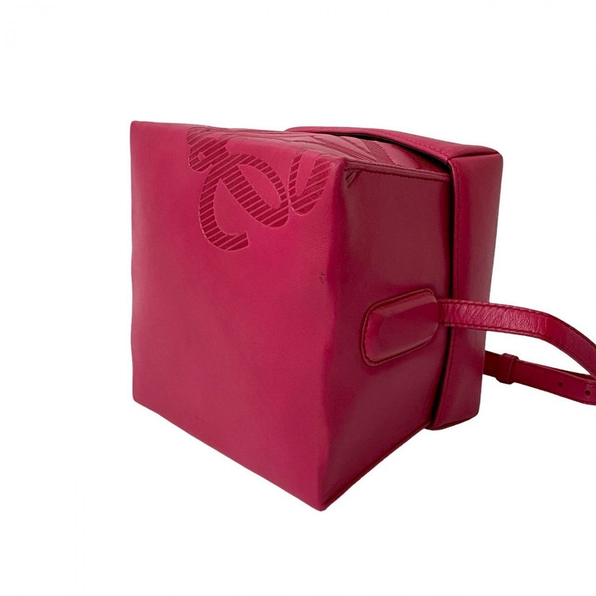LOEWE Shoulder Bag leather pink Anagram logo Women Used Authentic