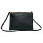 CELINE Shoulder Bag leather gray logo Trio Small Women Used Authentic