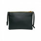 CELINE Shoulder Bag leather gray logo Trio Small Women Used Authentic