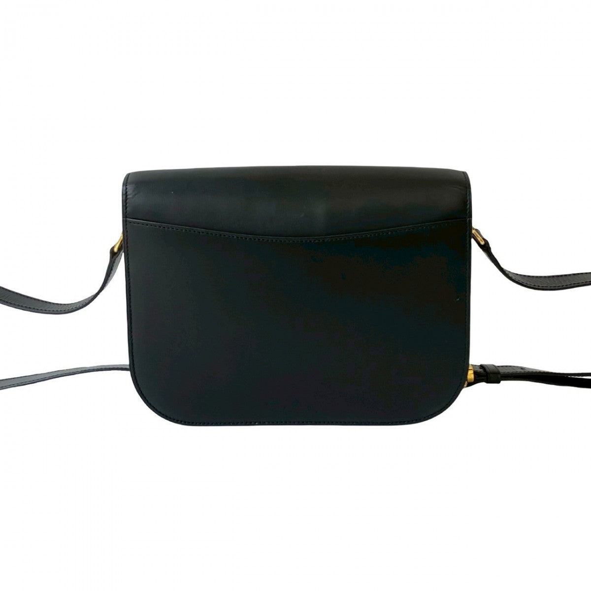 CELINE Shoulder Bag leather black Star Ball logo Metal Women Used Authentic