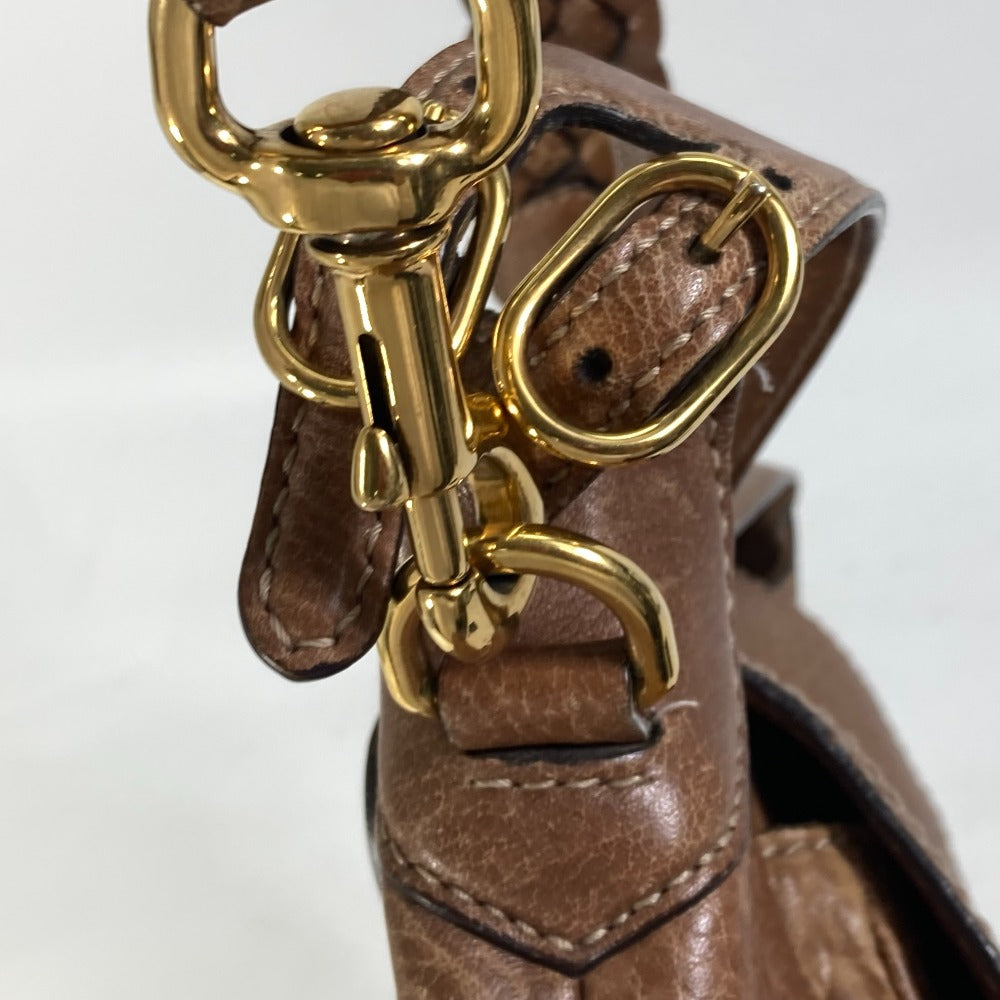 GUCCI Shoulder Bag 223955 leather Brown Crossbody Horsebit Women Used Authentic