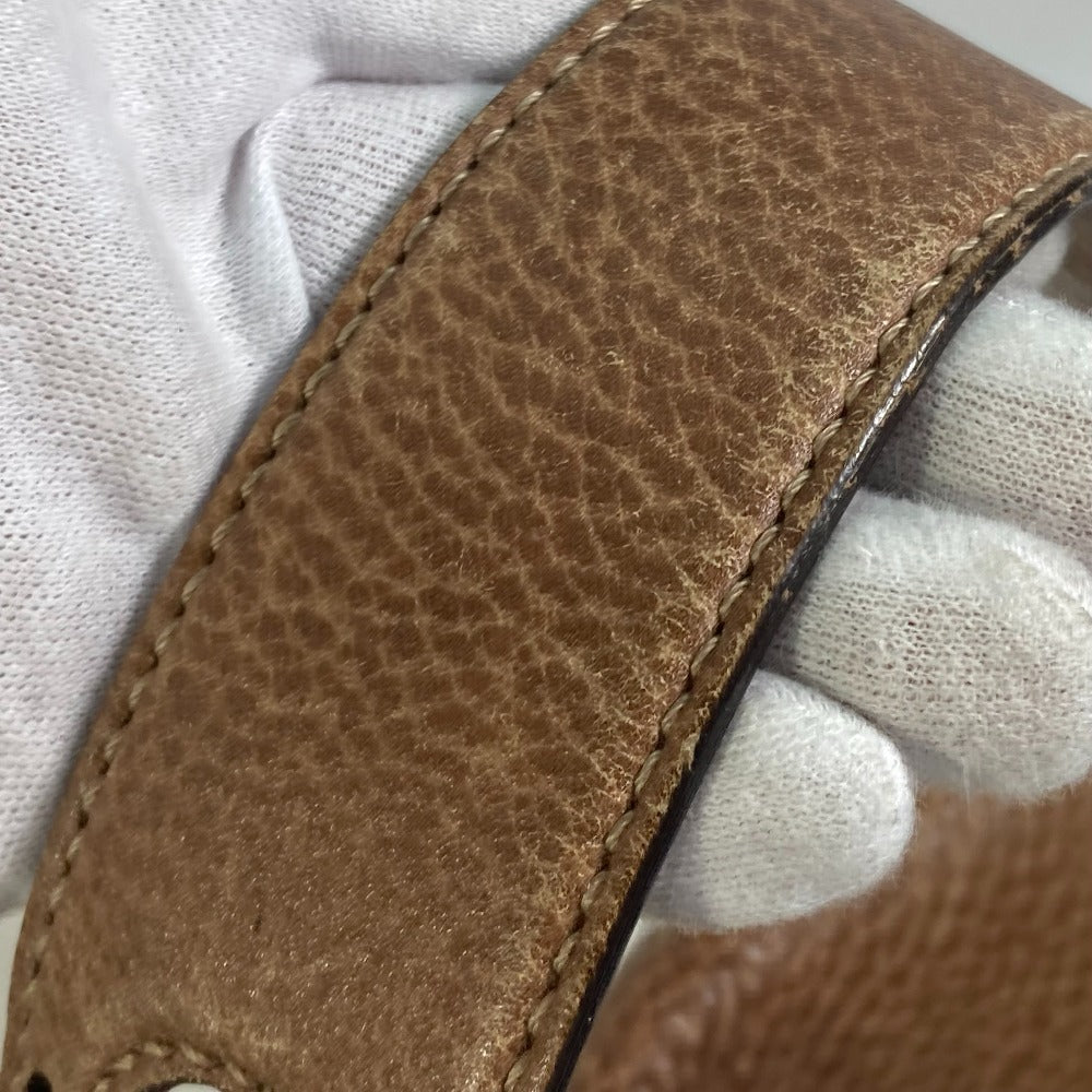 GUCCI Shoulder Bag 223955 leather Brown Crossbody Horsebit Women Used Authentic