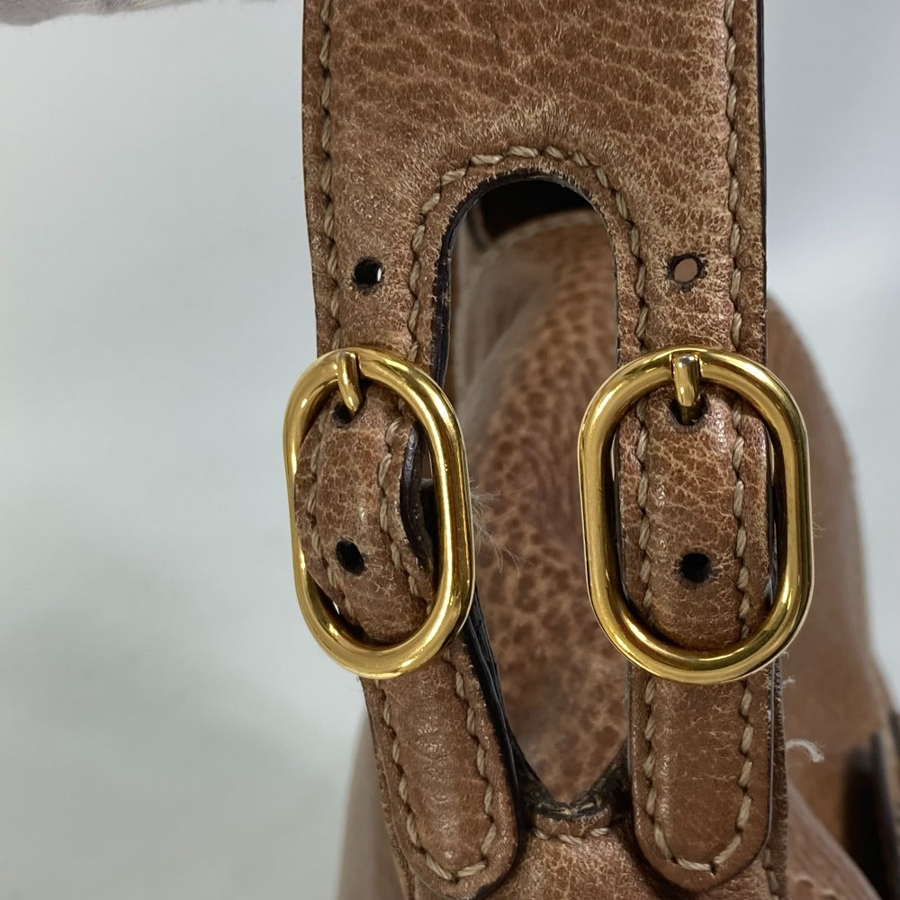 GUCCI Shoulder Bag 223955 leather Brown Crossbody Horsebit Women Used Authentic