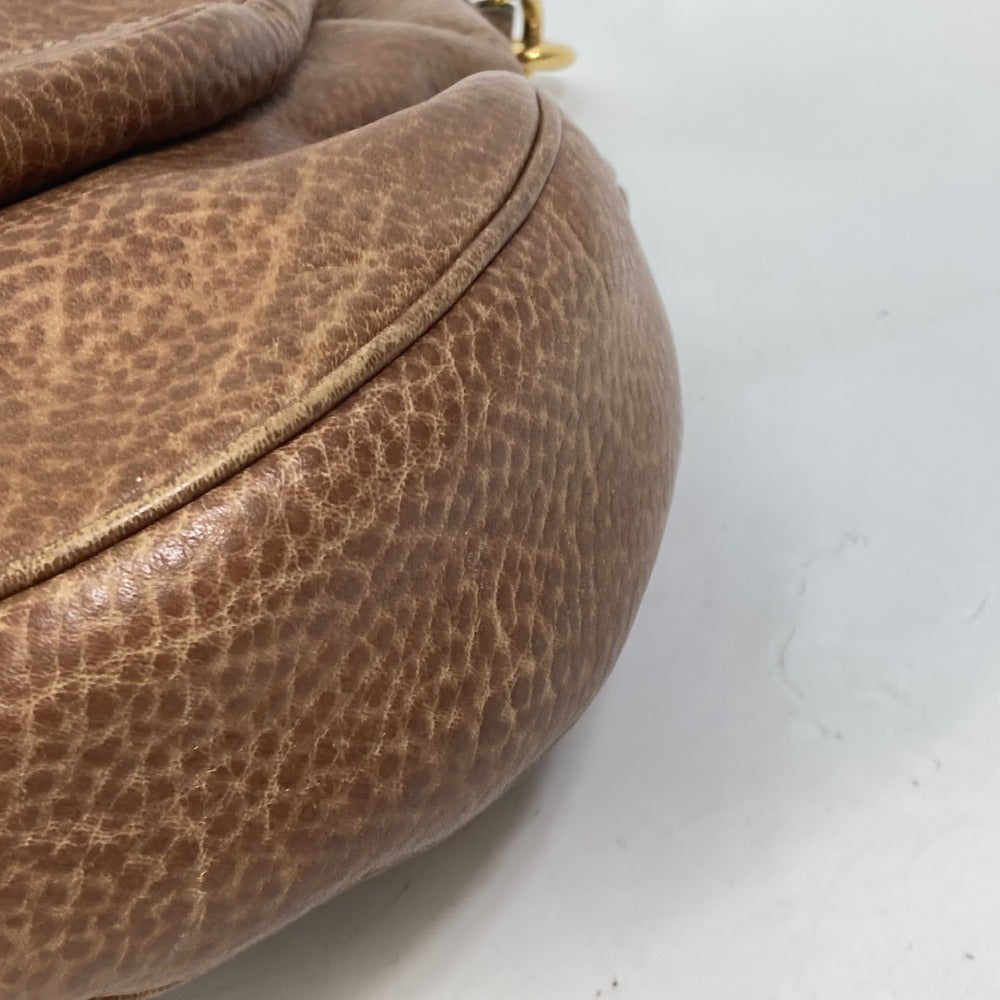 GUCCI Shoulder Bag 223955 leather Brown Crossbody Horsebit Women Used Authentic