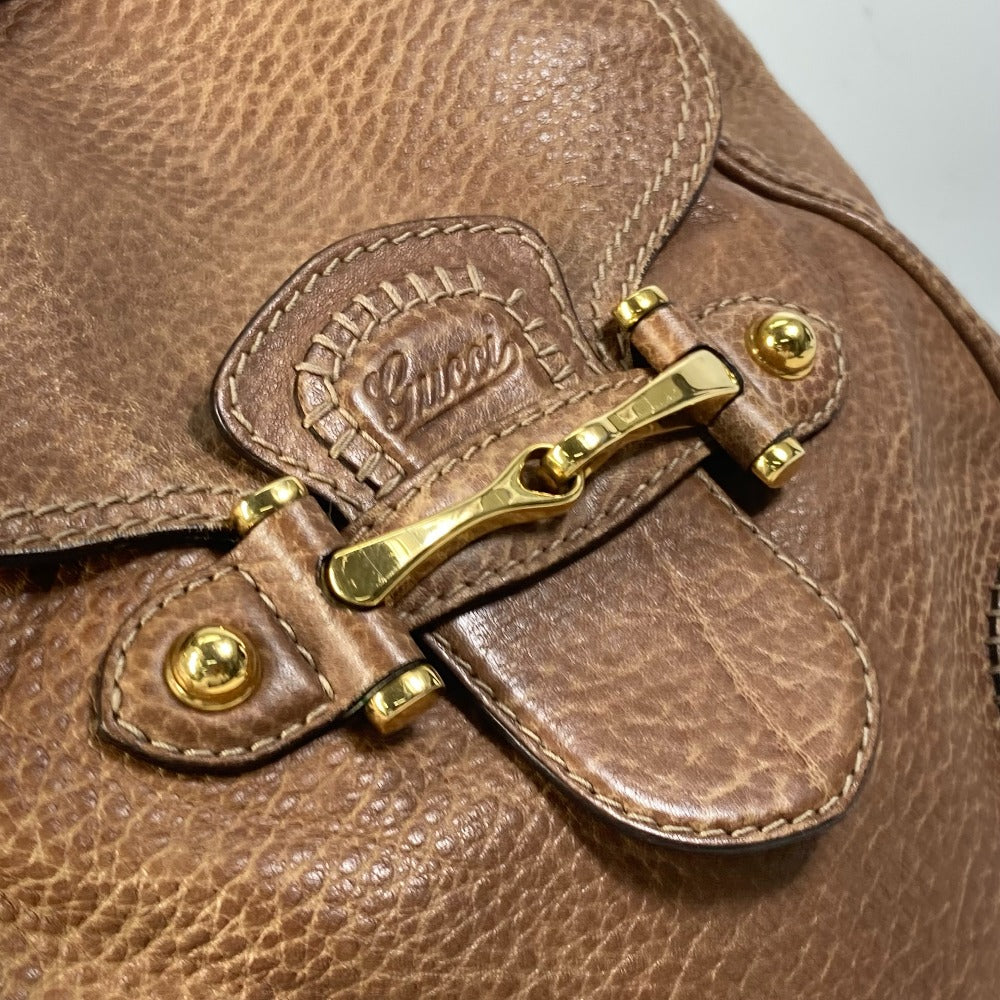 GUCCI Shoulder Bag 223955 leather Brown Crossbody Horsebit Women Used Authentic