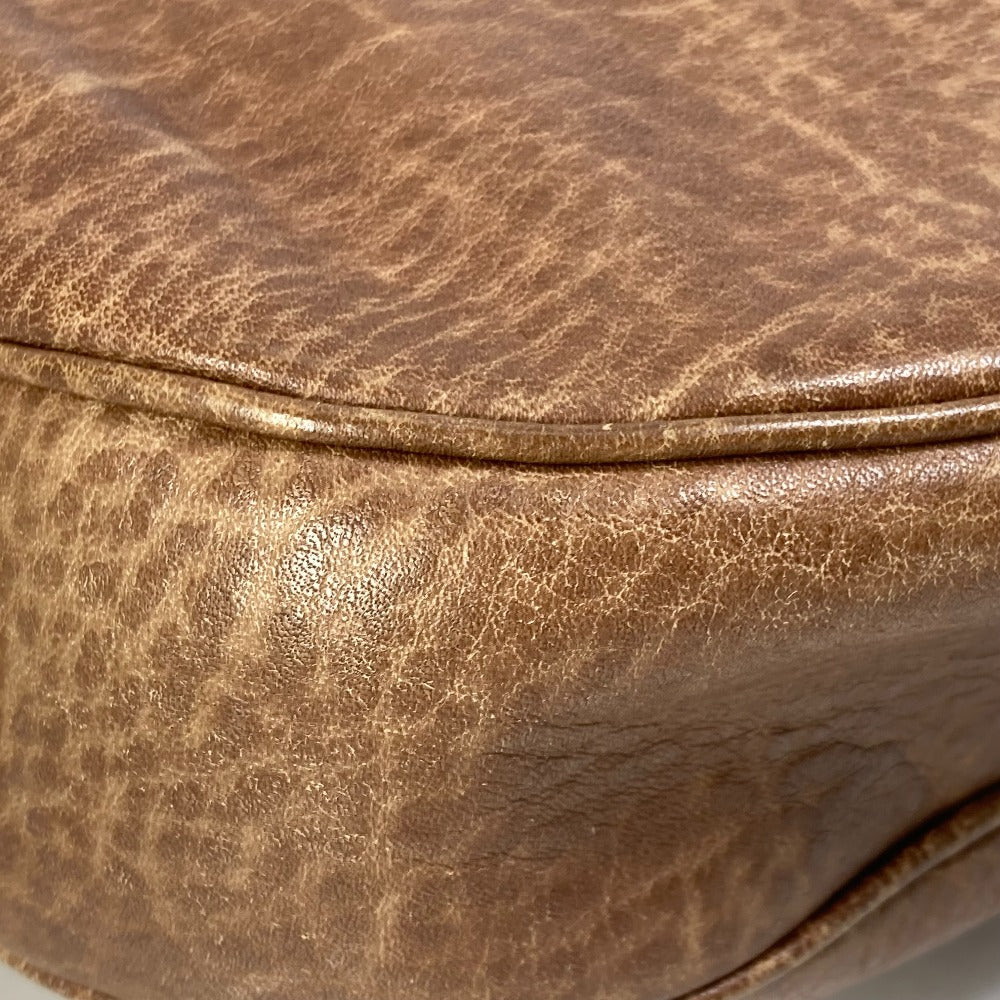 GUCCI Shoulder Bag 223955 leather Brown Crossbody Horsebit Women Used Authentic