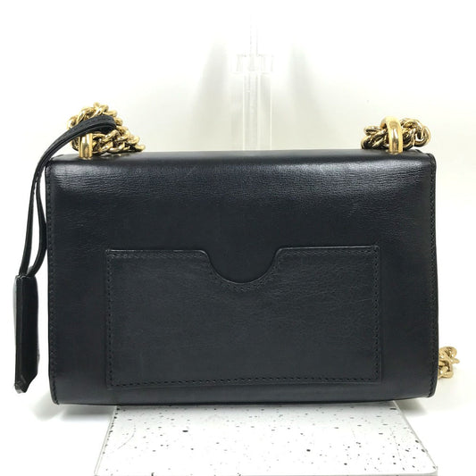 GUCCI Shoulder Bag 409487 leather black Small Padlock Chain Women Used Authentic