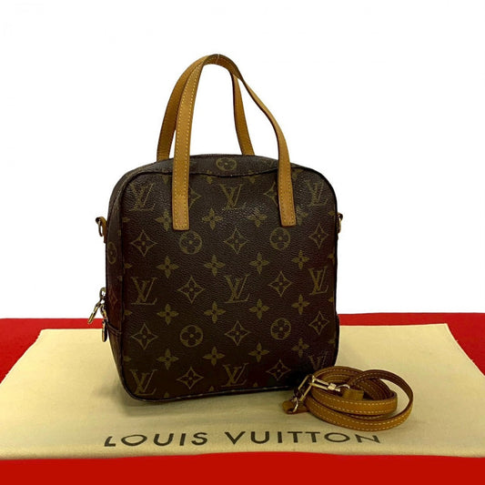 LOUIS VUITTON Shoulder Bag M47500 Leather, PVC Brown 2WAYBag Monogram Spontini Women Used Authentic