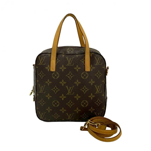 LOUIS VUITTON Shoulder Bag M47500 Leather, PVC Brown 2WAYBag Monogram Spontini Women Used Authentic