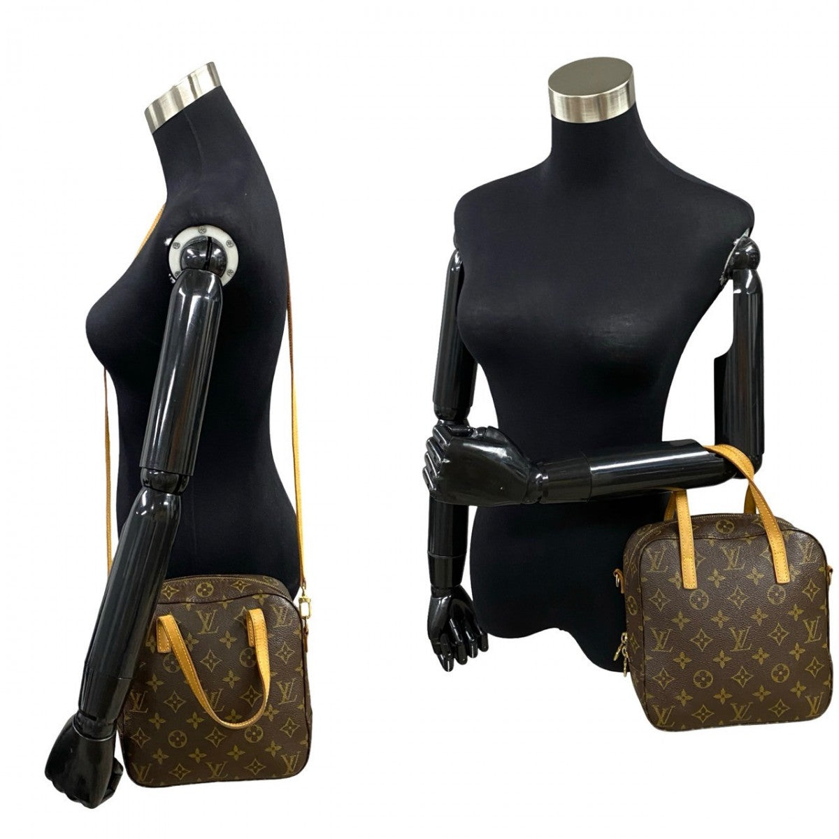 LOUIS VUITTON Shoulder Bag M47500 Leather, PVC Brown 2WAYBag Monogram Spontini Women Used Authentic