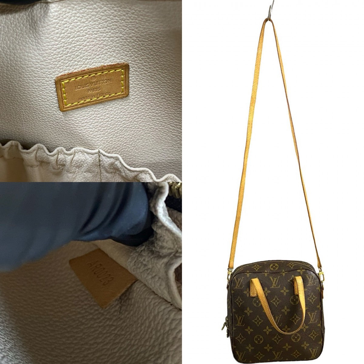 LOUIS VUITTON Shoulder Bag M47500 Leather, PVC Brown 2WAYBag Monogram Spontini Women Used Authentic