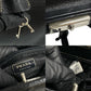PRADA Handbag leather black PRADA logoMetal Women Used Authentic